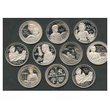 10- Mixed Proof Silver Washington Quarters