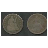1840 Drapery and 1853 Liberty Seated Half Dimes