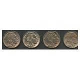 4- 1938-D Buffalo Nickels Higher Grade