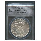 1996 ASE Silver Eagle ANACS MS 70