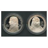 2- Commem Proof .900 Silver Dollars in OGP
