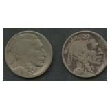 2- 1915-D Buffalo Nickels