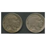 1913-D Type I and Type II Buffalo Nickels