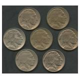 7- 1913 Type I Buffalo Nickels