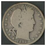1892-S Liberty Head Barber Half Dollar