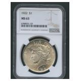 1922 Peace Silver Dollar NGC MS 63