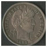 1892 Liberty Head Barber Dime
