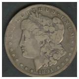 1891-CC Morgan Silver Dollar