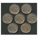 7- Mixed 1930's Buffalo Nickels Higher Grade