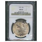 1923 Peace Silver Dollar NGC MS 64