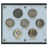 US Type Half Dollars 7-Coin Set in Capital Plastic
