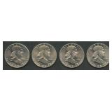 4- 1961 Proof Franklin Half Dollars