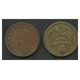 2- Civil War Token Store Cards New Jersey & Ohio