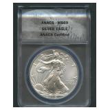2016(P) ASE Silver Eagle ANACS MS 69