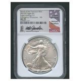 2021(S) ASE Silver Eagle Landing T-2 NGC MS 70