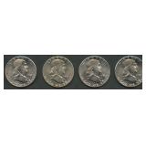 4- 1961 Proof Franklin Half Dollars