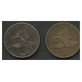 1857 and 1858 Flying Eagle Cents