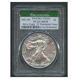 2021(P) ASE Silver Eagle T-1 PCGS MS 70