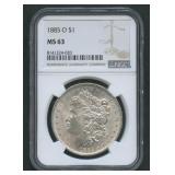 1885-O Morgan Silver Dollar NGC MS 63