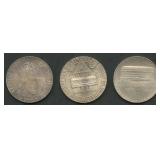 (1.93 ozt TW) 3- Mixed Austria 50 Schil .900 Silve