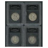4- Mixed Barber and Walking Liberty Halves