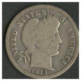 1913-S Liberty Head Barber Dime