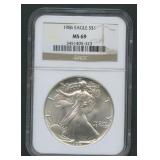 1986 ASE Silver Eagle NGC MS 69