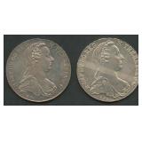(1.80 ozt TW) 2- 1780 Austria 1 Thalers .833 Silve