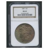 1887 Morgan Silver Dollar NGC MS 62