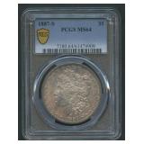 1887-S Morgan Silver Dollar PCGS MS 64
