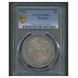 1921 Morgan Silver Dollar PCGS MS 63
