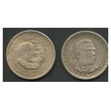 2- BT Washington & Carver Commem .900 Silvers