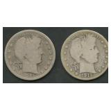1904 and 1913-S Liberty Head Barber Halves