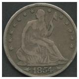 1854 Seated Liberty Half Dollar