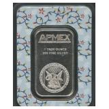 APMEX .999 Silver Bar 1 ozt in Plastic Mount