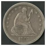 1857 Seated Liberty Quarter