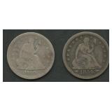 1840-O ND and 1854 Seated Liberty Quarters