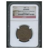 1851 Braided Hair Large Cent NGC Genuine