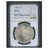 1882-S Morgan Silver Dollar NGC MS 66
