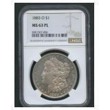 1883-O Morgan Silver Dollar NGC MS 63 PL