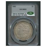 1903 Morgan Silver Dollar CAC MS 63