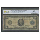 1914 $20 Federal Res Note FR-979A PCGS F 12