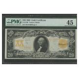 1906 $20 Gold Certificate FR-1186 PMG EF 45