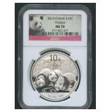 2013 China Panda 10Yn .999 Silver NGC MS 70