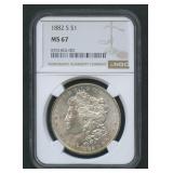 1882-S Morgan Silver Dollar NGC MS 67