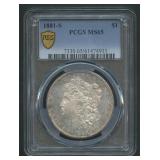 1881-S Morgan Silver Dollar PCGS MS 65