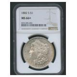 1882-S Morgan Silver Dollar NGC MS 66+