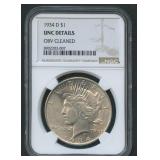 1934-D Peace Silver Dollar NGC UNC Details