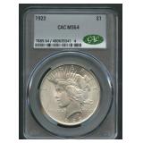1922 Peace Silver Dollar CAC MS 64