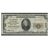 1929 $20 National Bank Note Ty1 Philadelphia PA